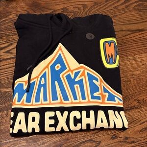 NWT Market Gear Exchange Graphic Cotton Hoodie Black S